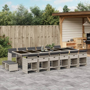 Tuinset 17-delig poly rattan lichtgrijs met kussens