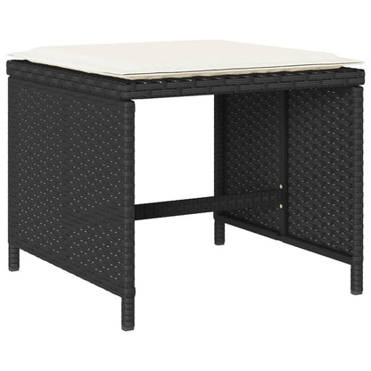 17-Delige Tuinset Met Kussens Poly Rattan Zwart