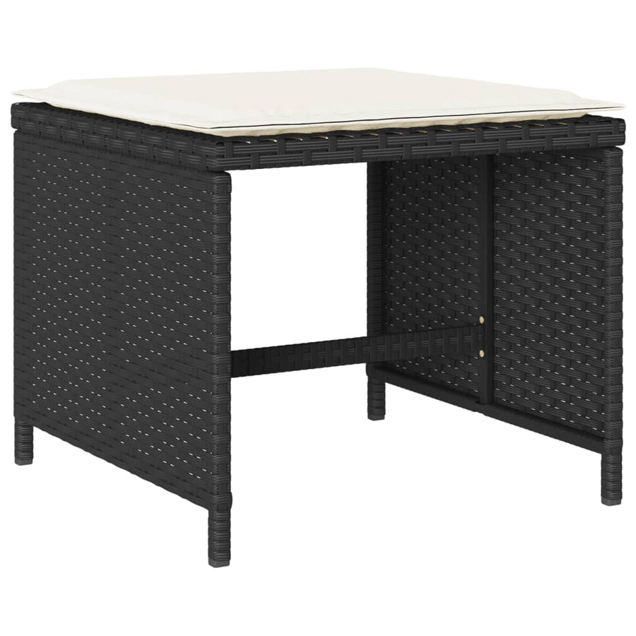 17-Delige Tuinset Met Kussens Poly Rattan Zwart