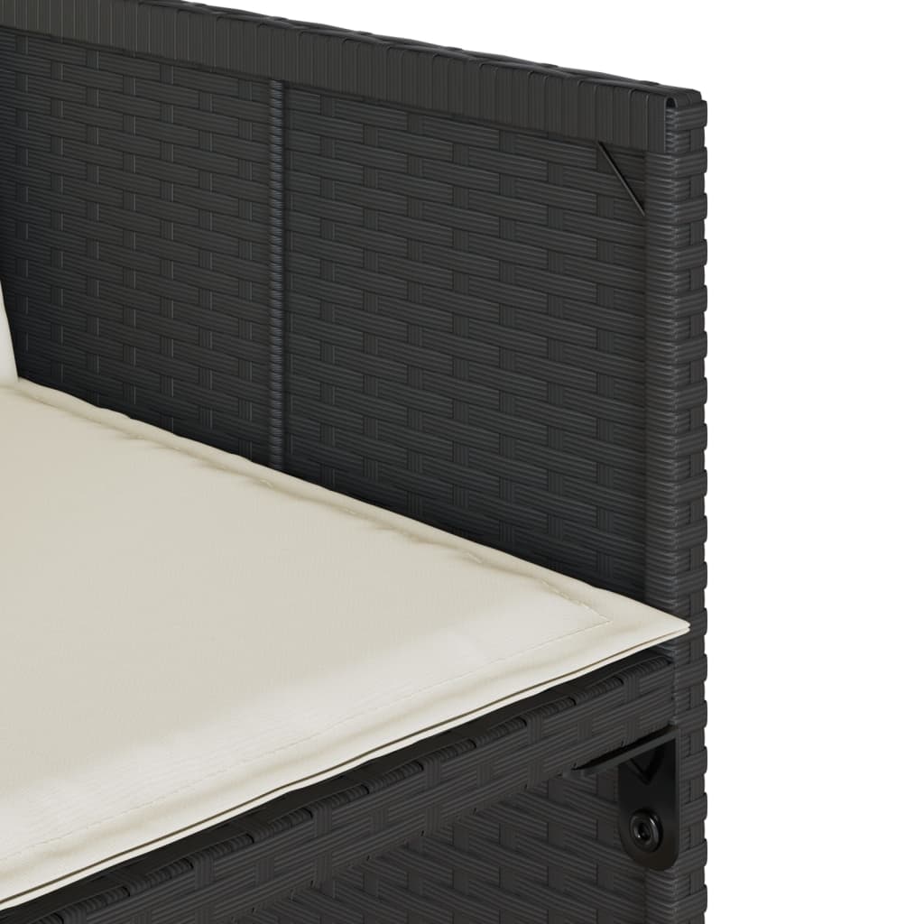 17-Delige Tuinset Met Kussens Poly Rattan Zwart
