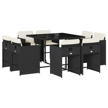 9-delige Tuinset poly rattan zwart