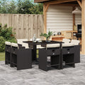 9-piece Garden furniture set poly rattan black