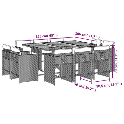 11-Delige Tuinset Met Kussens Poly Rattan 10