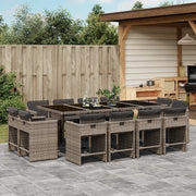 Tuinset 13-delig poly rattan grijs