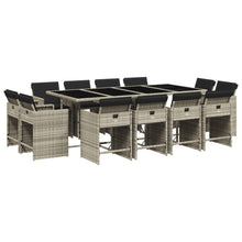 -Delige Tuinset Met Kussens Poly Rattan Lichtgrijs Glas 13