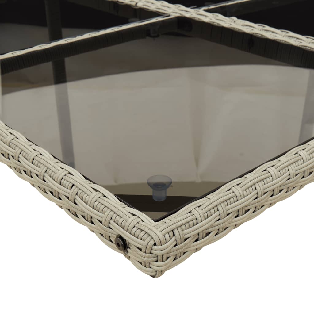 -Delige Tuinset Met Kussens Poly Rattan Lichtgrijs Glas 13