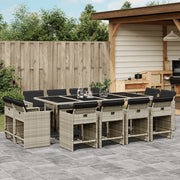 Tuinset 13-delig poly rattan lichtgrijs