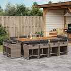 13-Piece Poly Rattan Garden Furniture Set with Cushions Grey