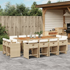 13-piece Garden Furniture Set with Cushions poly rattan beige