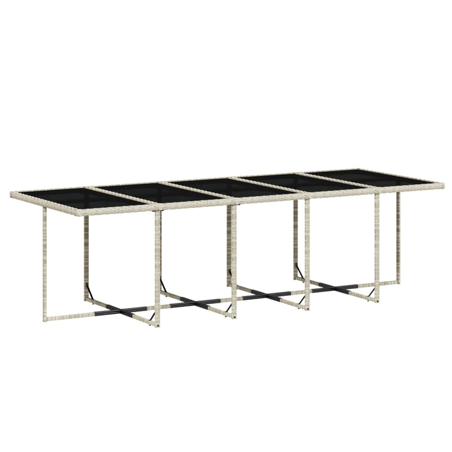 -Delige Tuinset Met Kussens Poly Rattan Lichtgrijs Glas 15