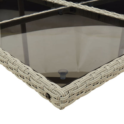 -Delige Tuinset Met Kussens Poly Rattan Lichtgrijs Glas 15