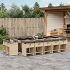 15-Piece Garden Furniture Set with Cushions Poly Rattan Mixed Beige
