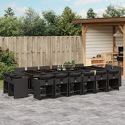 Tuinset 17-delig poly rattan zwart met kussens