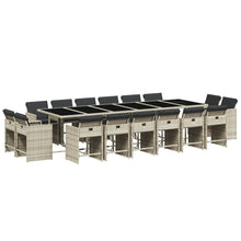 -Delige Tuinset Met Kussens Poly Rattan Lichtgrijs Glas 17