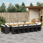 17-Piece Garden Set with Cushions Poly Rattan 16
