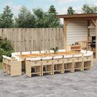 17-piece Garden Furniture Set with Cushions, Poly Rattan, Beige
