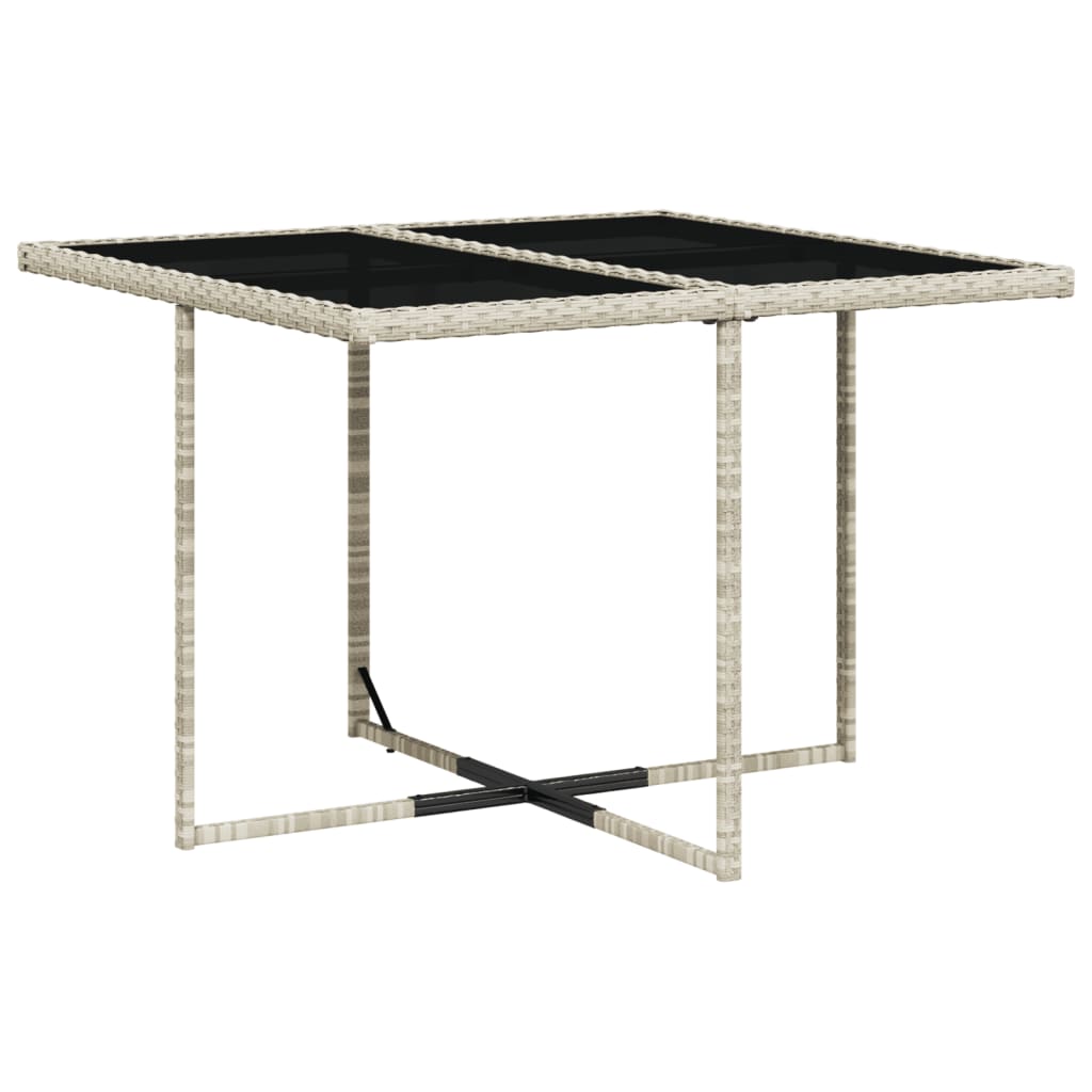 -Delige Tuinset Met Kussens Poly Rattan Lichtgrijs Glas 5