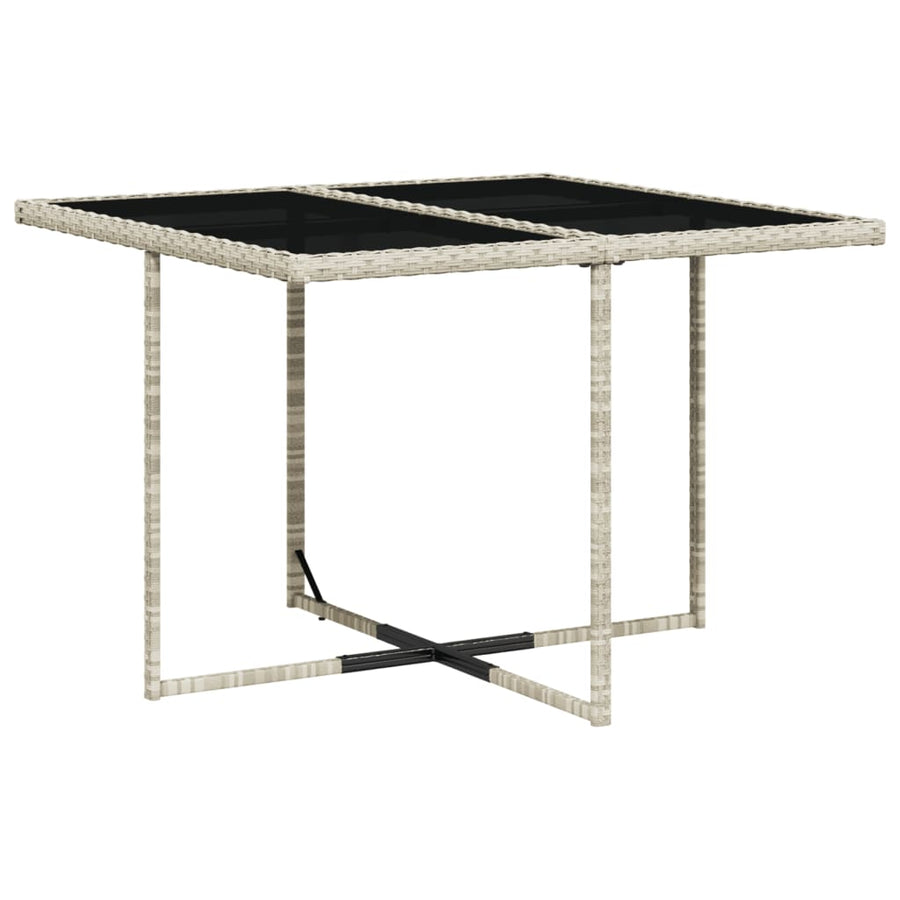 -Delige Tuinset Met Kussens Poly Rattan Lichtgrijs Glas 5