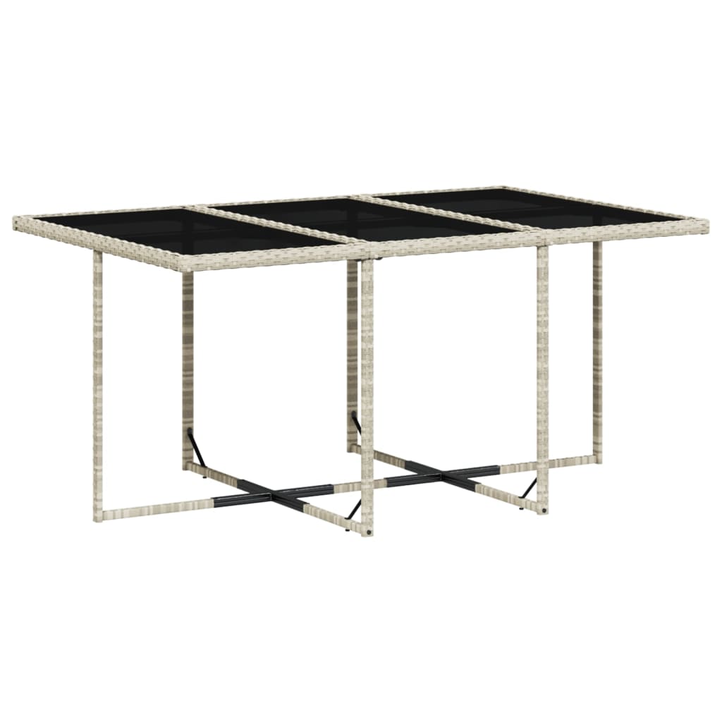 -Delige Tuinset Met Kussens Poly Rattan Grijs Lichtgrijs Glas 7