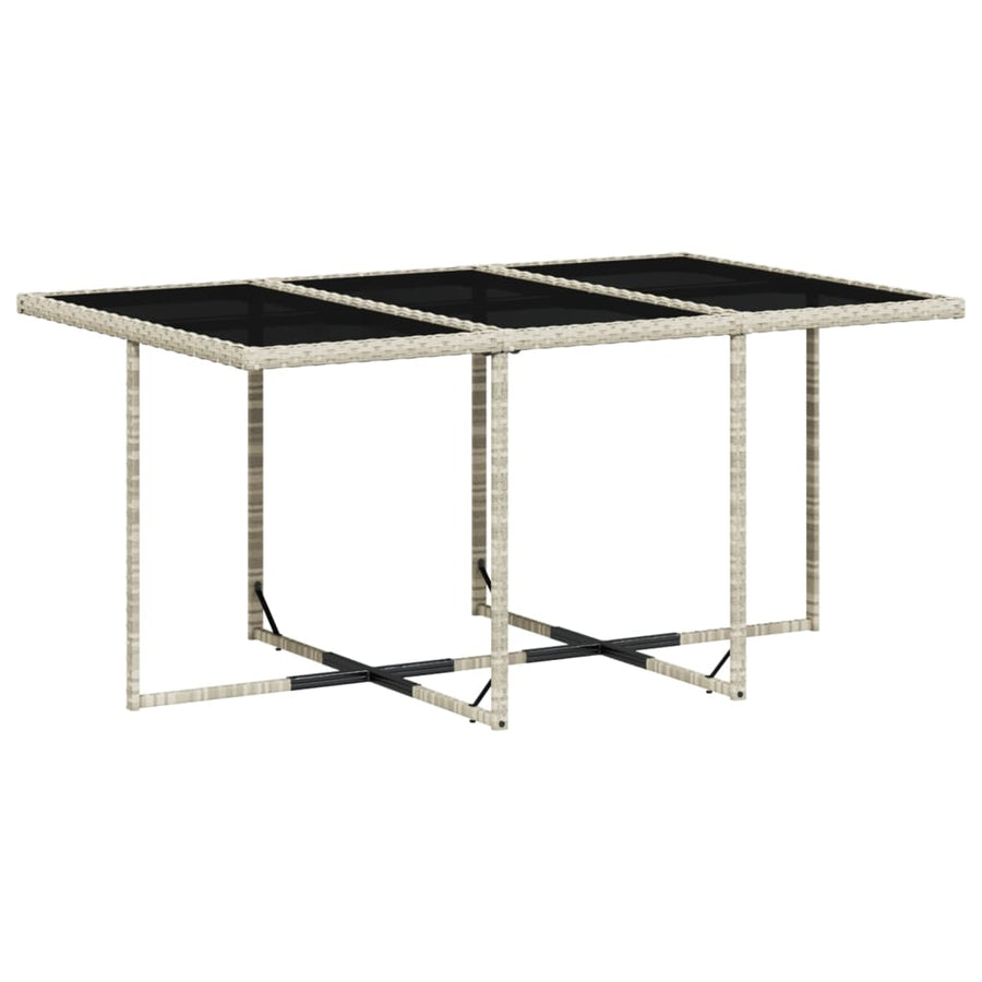 -Delige Tuinset Met Kussens Poly Rattan Grijs Lichtgrijs Glas 7