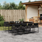 Tuinset 9-delig poly rattan zwart