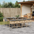 9-Delige Tuinset Met Kussens Poly Rattan Gemengd Beige