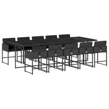 11-delige Tuinset met kussens poly rattan zwart