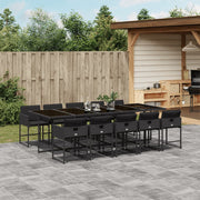 Tuinset 11-delig poly rattan zwart