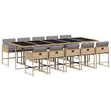 11-Delige Tuinset Met Kussens Poly Rattan Gemengd Beige
