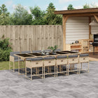 11-Delige Tuinset Met Kussens Poly Rattan Gemengd Beige