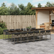 13-Piece Poly Rattan Garden Furniture Set with Cushions Grey