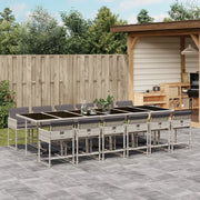 13-Piece Poly Rattan Garden Furniture Set with Cushions Light Grey