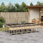 13-Delige Tuinset Met Kussens Poly Rattan Gemengd Beige