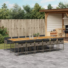 13-Piece Poly Rattan Garden Furniture Set with Cushions Grey