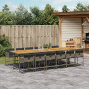 Tuinset 13-delig poly rattan grijs