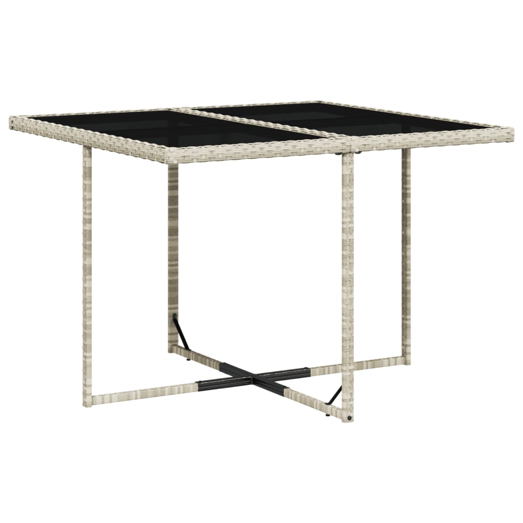 -Delige Tuinset Met Kussens Poly Rattan Lichtgrijs Glas 9