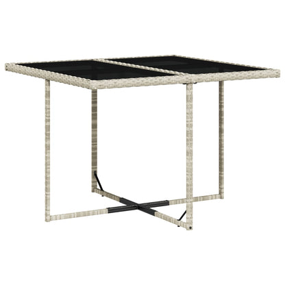 -Delige Tuinset Met Kussens Poly Rattan Lichtgrijs Glas 9