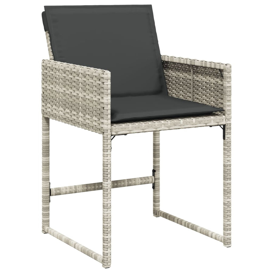 -Delige Tuinset Met Kussens Poly Rattan Lichtgrijs Glas 11