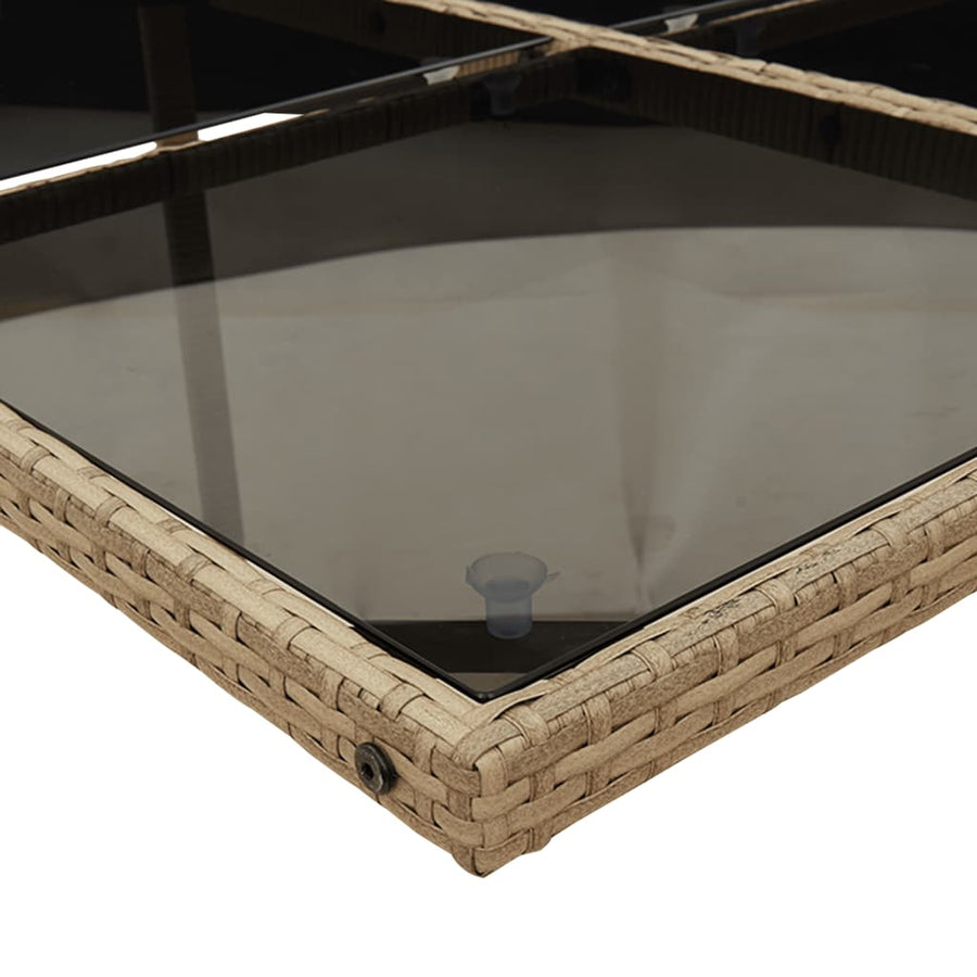 11-Delige Tuinset Met Kussens Poly Rattan Gemengd Beige
