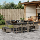 13-Piece Poly Rattan Garden Furniture Set with Cushions Grey