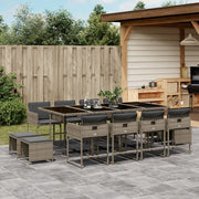 Tuinset 13-delig poly rattan grijs