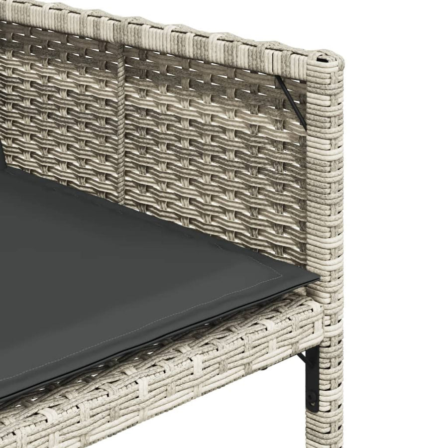-Delige Tuinset Met Kussens Poly Rattan Lichtgrijs Glas 13
