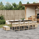 15-piece Garden Furniture Set with Cushions, Poly Rattan Beige