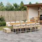 15-piece Garden Furniture Set with Cushions, Poly Rattan Beige