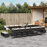 Tuinset 17-delig poly rattan zwart met kussens