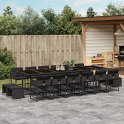 Tuinset 17-delig poly rattan zwart