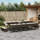 17-Piece Garden Furniture Set with Cushions Poly Rattan Brown