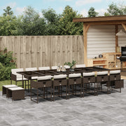 Tuinset 17-delig poly rattan bruin
