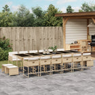 17-piece Garden Furniture Set with Cushions, Poly Rattan, Beige