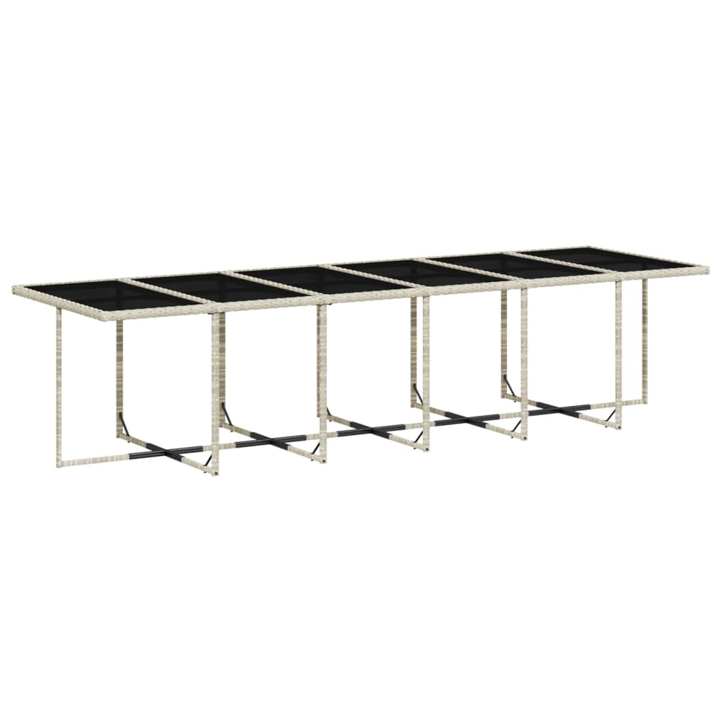 -Delige Tuinset Met Kussens Poly Rattan Lichtgrijs Glas 17